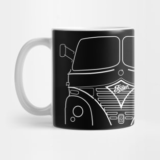 Classic Foden S21 lorry white outline graphic Mug